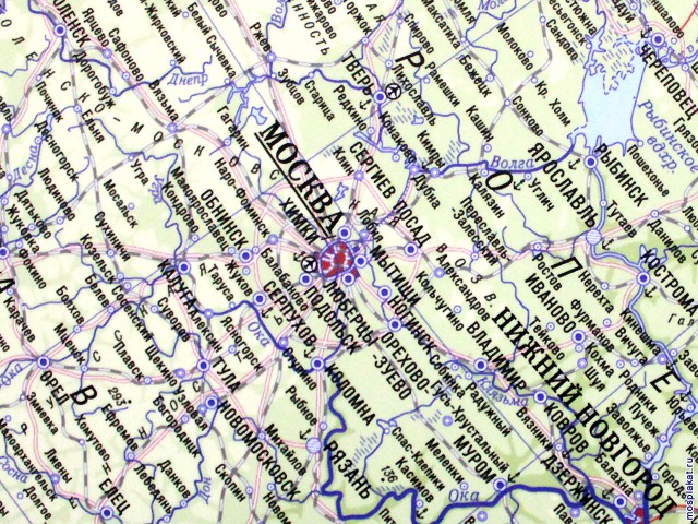 Фрагмент карты РФ крупным планом