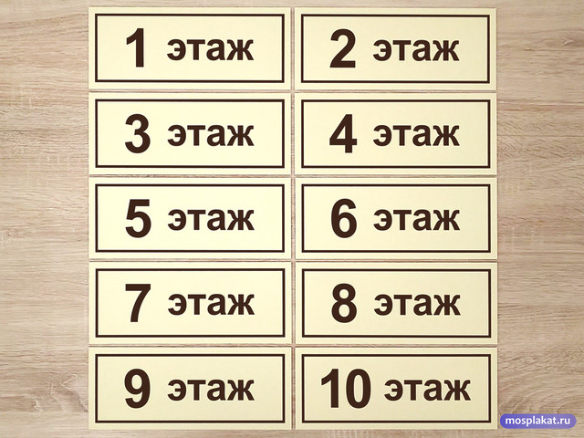 Нумерация этажей с 1-го по 10-й эта